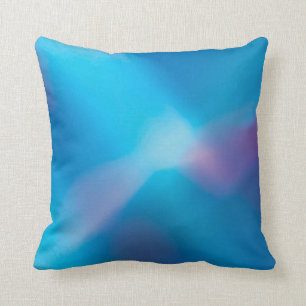 Aqua Blue Violet Glowing Light #1 Abstract Throw Pillow