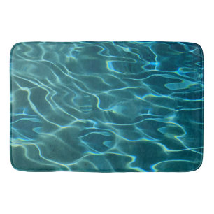 Aqua Blue Water Pattern Bath Mat