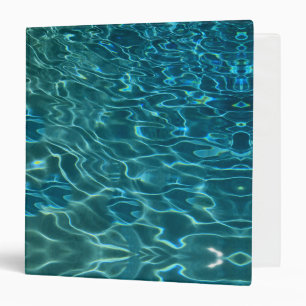 Aqua Blue Water Pattern, rippling ocean waves Binder
