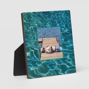 Aqua Blue Water Pattern, rippling ocean waves Plaque