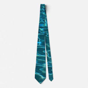 Aqua Blue Water Pattern Tie