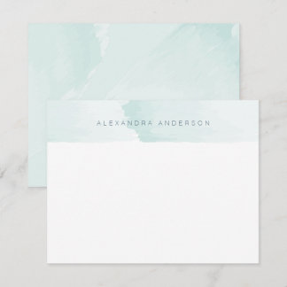 Aqua Blue Watercolor Personal Stationery Note Card