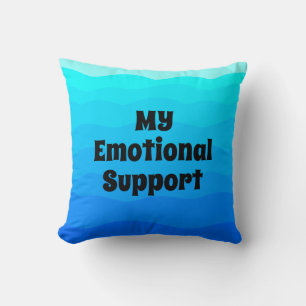 aqua blue wave typography personalized retro  throw pillow