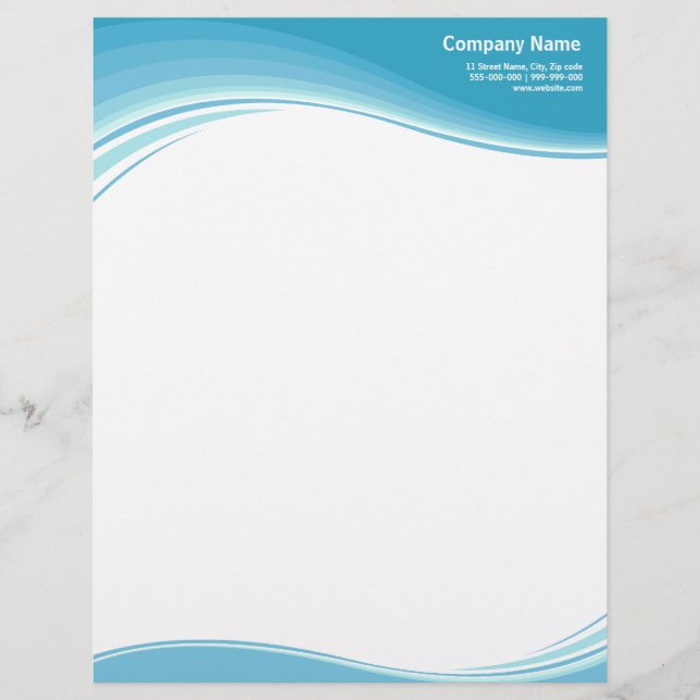 Aqua Blue Waves letterhead (Front)