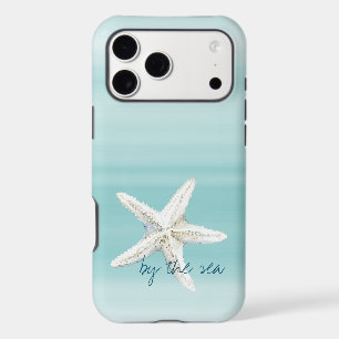 Aqua Blue White Beach Starfish      