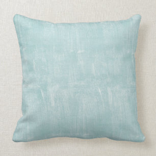 Aqua Blue White Ocean Shore Throw Pillow