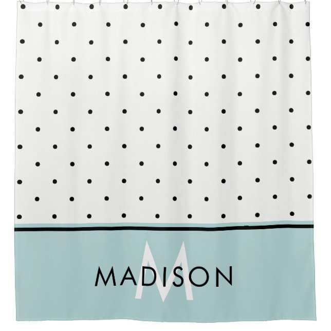 Aqua Blue with Black and White Polka Dots (Front)