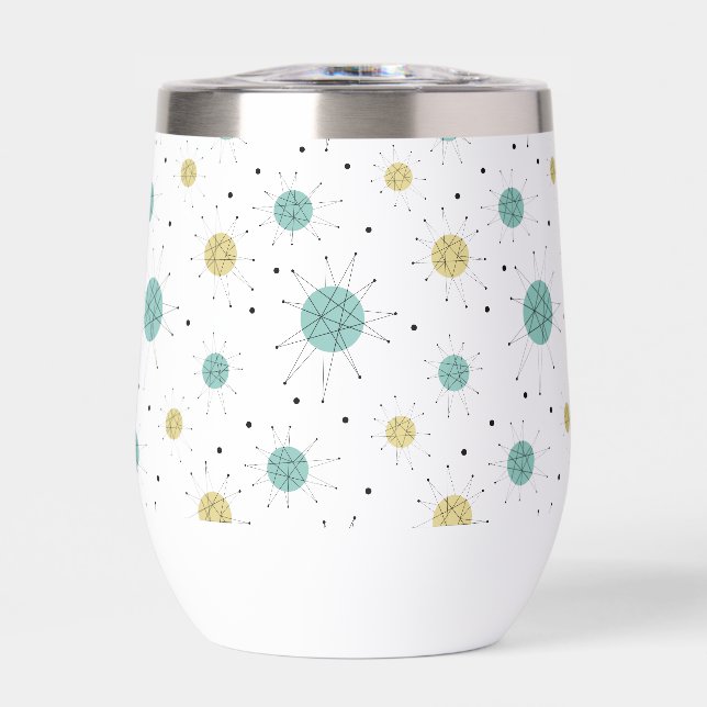 Aqua Blue Yellow Franciscan Starburst Mid Century (Front)