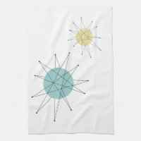 Aqua Blue Yellow Franciscan Starburst Midcentury