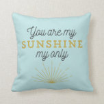 Aqua Blue You Are My Sunshine Retro Throw Pillow<br><div class="desc">Vintage-inspired "You are my sunshine" throw pillow. This adorable pillow makes a great gift for a loved one or for your own home!</div>