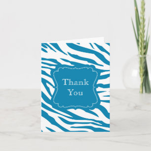 Aqua Blue Zebra Print thank you