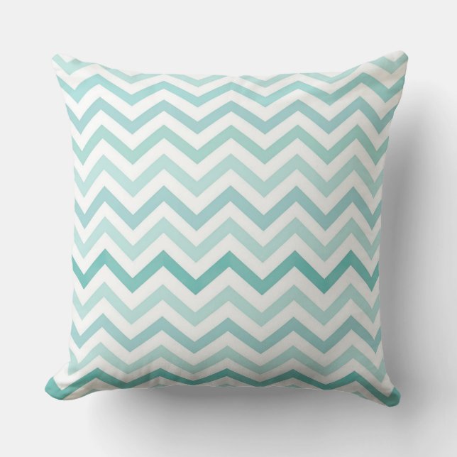Aqua Blue Zigzag Pattern – Modern Minimalist   Throw Pillow (Front)