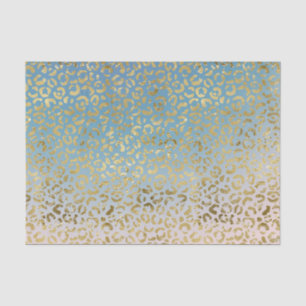 Aqua Blush Gold Leopard Print      Tissue Paper