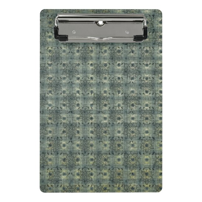 Aqua Boho Pattern, Beautiful Mini Clipboard (Front)