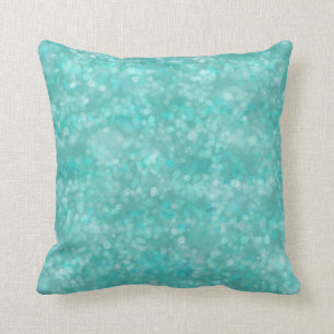 Aqua Bokeh Throw Pillow