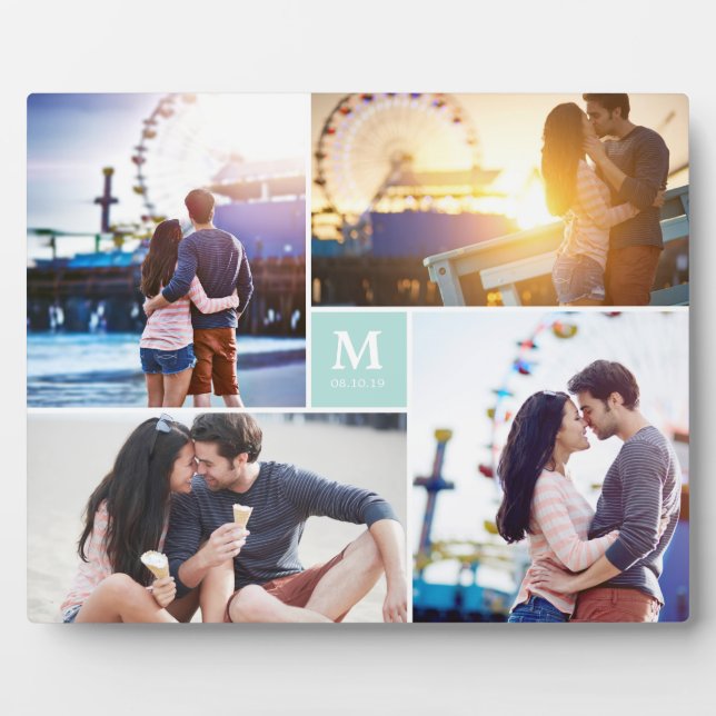 Aqua Box Timeless Monogram Wedding Photo Easel Plaque (Front)
