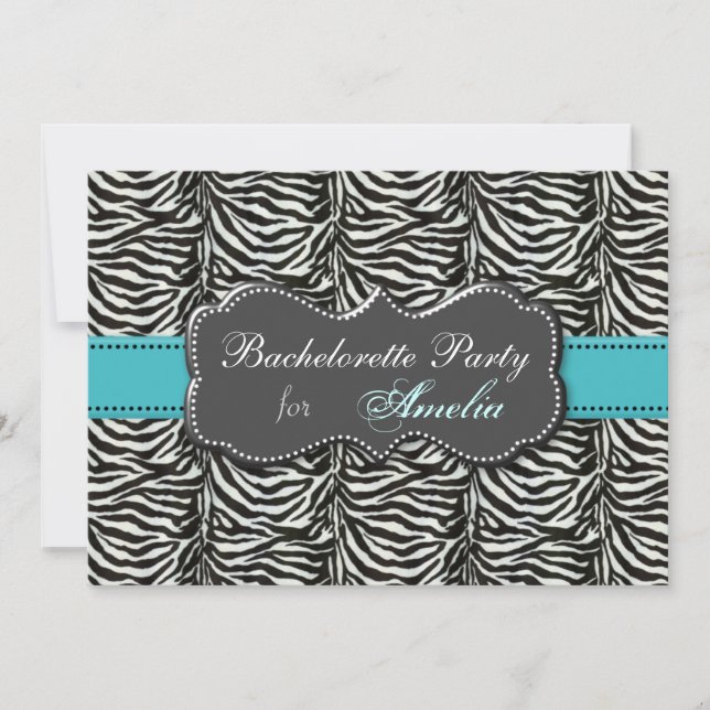 aqua branché Bachelorette Party Invitations (Devant)
