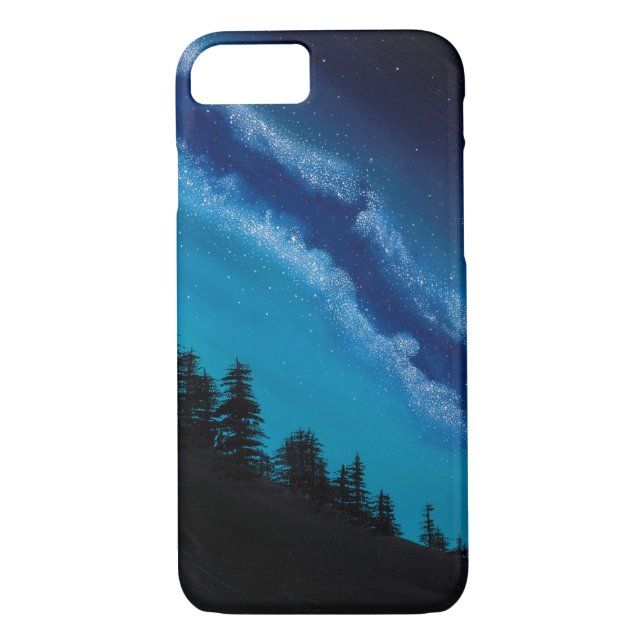 Aqua Bright Milky Way Galaxy Phone Case (Back)