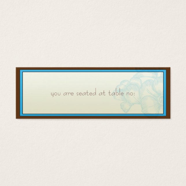 Aqua Brown Place Cards (Front)