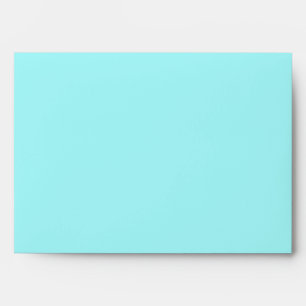 Aqua, Brown, White Floral Damask A7 Envelope
