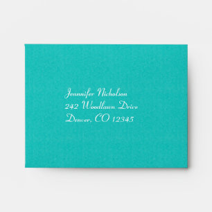 Aqua Brown White Green A2 Envelope for RSVP