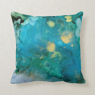 Aqua Brume I Throw Pillow