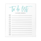 Aqua | Brush Lettered Personalized To Do List