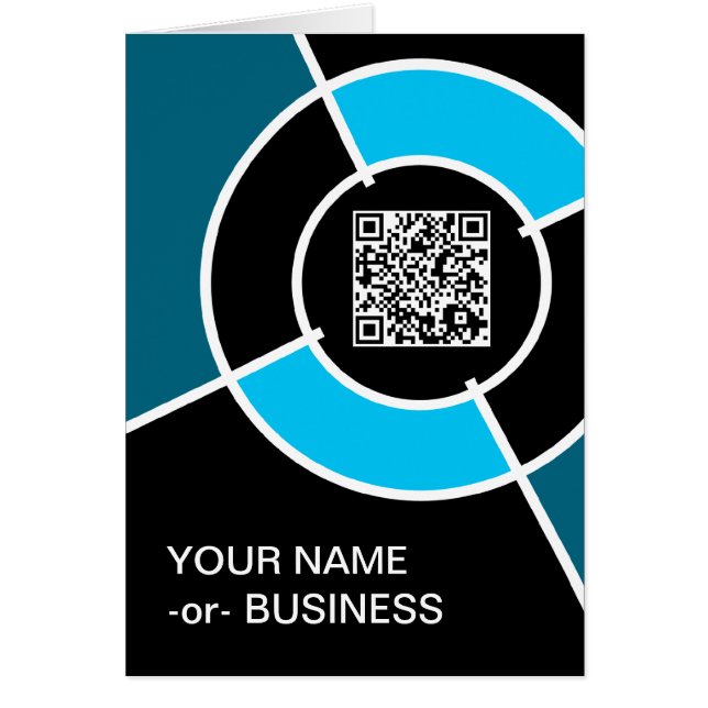 aqua bullseye QR code (Front)