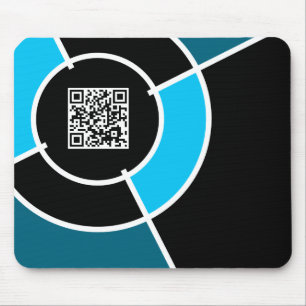 aqua bullseye QR code Mouse Pad