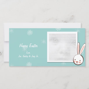 Aqua Bunny Easter Photo Cards