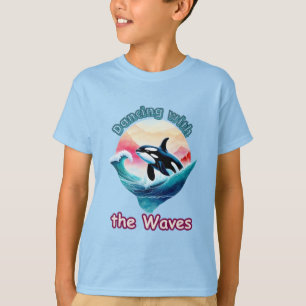 Aqua Burst: Joyful Killer Whale T-Shirt