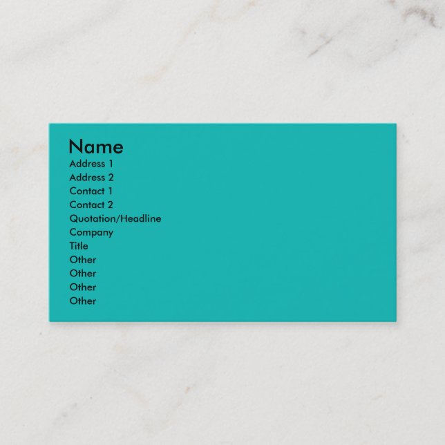 Aqua Business Card (Front)