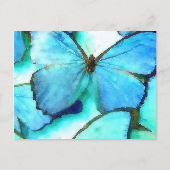 Aqua Butterflies Postcard (Front)