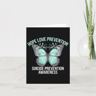 Aqua Butterfly Art Spreading Suicide Prevention Aw Card