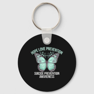 Aqua Butterfly Art Spreading Suicide Prevention Aw Keychain