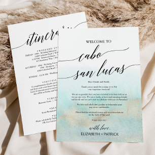 Aqua Cabo San Lucas Welcome Letter & Itinerary