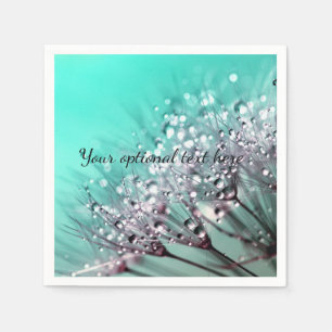 Aqua Cactus Bonsai Bloom Paper Plate Napkin