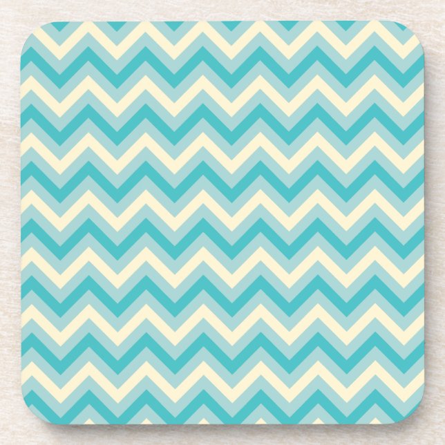 Aqua Chevron Coaster (Front)