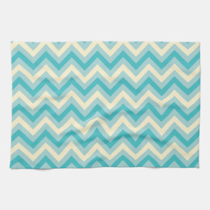 Aqua Chevron Kitchen Towel