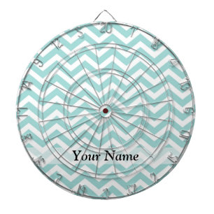 Aqua chevron pattern dartboard