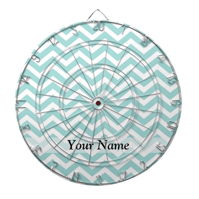 Aqua  chevron pattern dartboard (Front)