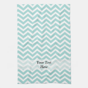 Aqua chevron pattern kitchen towel