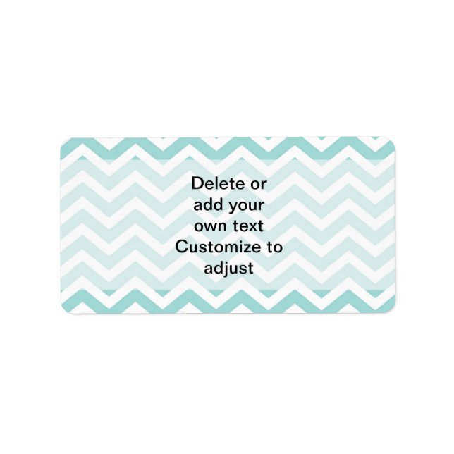 Aqua  chevron pattern label (Front)