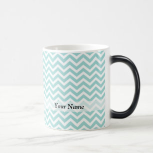 Aqua chevron pattern magic mug