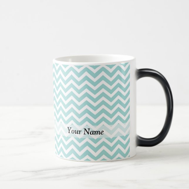 Aqua  chevron pattern magic mug (Right)