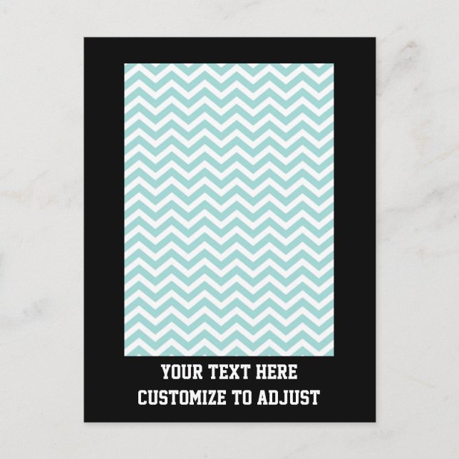 Aqua  chevron pattern postcard (Front)