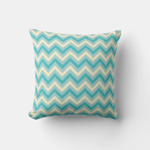 Aqua Chevron Throw Pillow