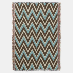 Aqua Chocolate Pattern Throw Blanket