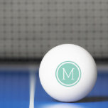 Aqua Circle Monogram Personalized Ping Pong Ball<br><div class="desc">Take your game to the next level with custom ping pong balls personalized with your monogram initial in a stylish circle frame. Available in a variety of colours, these ping pong balls are perfect for making a statement at your next game night or tournament. A unique and thoughtful gift idea...</div>