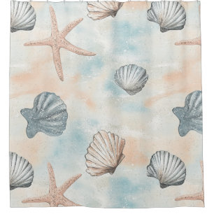 Aqua Coastal Seashells & Sparkle Starfish (1)